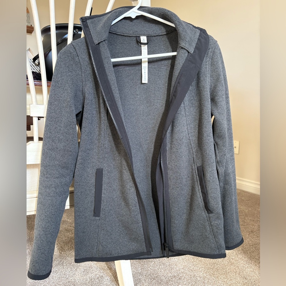 Lululemon full zip grey fleece jacket size 2